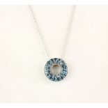 A 925 silver topaz pendant and chain.