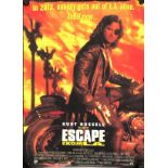 Cinema interest. A double sided plasticized paper cinema foyer poster for Escape From L.A. 176 x