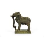 An 18th Century Indian bronze figure of an elephant, H. 7cm.