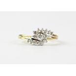 A 9ct yellow gold stone set ring, (P).