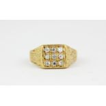 A gentleman's 9ct yellow gold stone set ring, (Q.5).