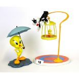 A Wedgwood limited edition porcelain figure of Tweety and Sylvester and a further Coalport figure of
