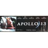 Cinema interest. A single sided plastic canvas cinema poster for Apollo 13, 302 x 119cm together