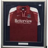 Local and football interest. A framed Southend United centenary shirt, division one 2005/2006