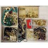 A quantity of mixed costume jewellery and other items.