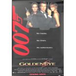 Cinema interest. A double sided printed plastic cinema foyer poster for 007 Golden Eye staring