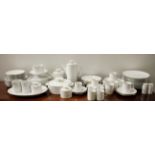 A very extensive Thomas, German white and silver trimmed porcelain dinner, tea and coffee set.