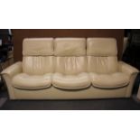 A contemporary three seater home cinema settee, L. 230cm.