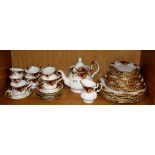A Royal Albert old country roses tea and dinner set, first quality. With two extra cups and