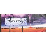 Cinema interest. A single sided plastic canvas cinema poster for Twister, 243 x 94cm, together