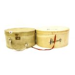A vintage Harrods hat box, W. 43cm. With a further hat box.