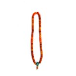 A strand of Tibetan yak bone prayer beads, folded L. 33cm.