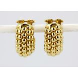 A pair of Fope Italy 18ct yellow gold earrings, (stamped 750), L. 1.8cm.