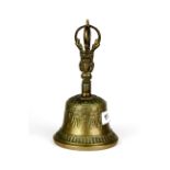 A Tibetan bronze temple bell. H. 21cm