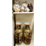 A pair of large oriental porcelain vases, H. 60cm. Together with further Chinese porcelain vases and
