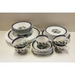 An extensive Alfred Meakin bone china part tea set. 5 cups, 6 saucers, 6 tea plates, 6 bowls, 6