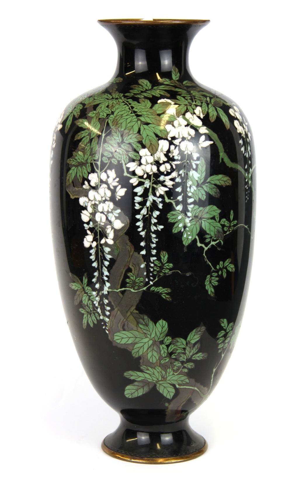 A Japanese cloisonne enamelled vase. Condition: Very minor damage shown in photographs, H. 38cm.