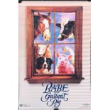 British Cinema interest. A single sided plastic canvas cinema poster for Babe: The Gallant Pig 181 x