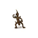 A Siamese bronze figure of a dancer, H. 13cm.