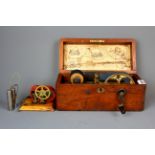 A Victorian mahogany cased patent magneto-electric 'therapy' machine together with a smaller similar