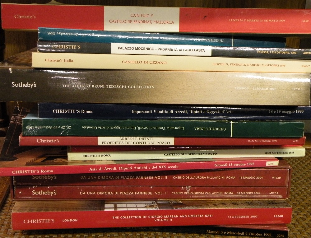 A large quantity of Sotheby's and Christie's Italian auction catalogues, mostly in Italian.