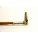 A 19th Century white metal mounted riding crop presented to Horace Lord Davey (1833-1907) with