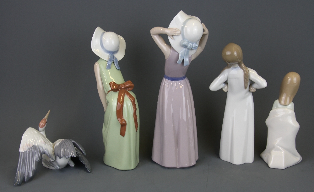 Five Lladro porcelain figures, tallest H. 25cm. - Image 2 of 3