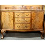A ball and claw foot 1940's mahogany sideboard, W. 126cm. H. 115.