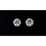 A pair of 18ct white gold diamond set stud earrings, approx. 0.30ct.