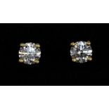 A pair of 18ct yellow gold stud earrings, approx. 0.60ct, clarity VS, colour G-H.