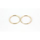 A pair of 9ct yellow gold hoop earrings, Dia. 1.6cm.