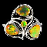 A 925 silver opal set ring, (P.5).