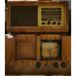 A Regentone wooden cased vintage radio together with a KB wooden cased radio. Largest 56cm.