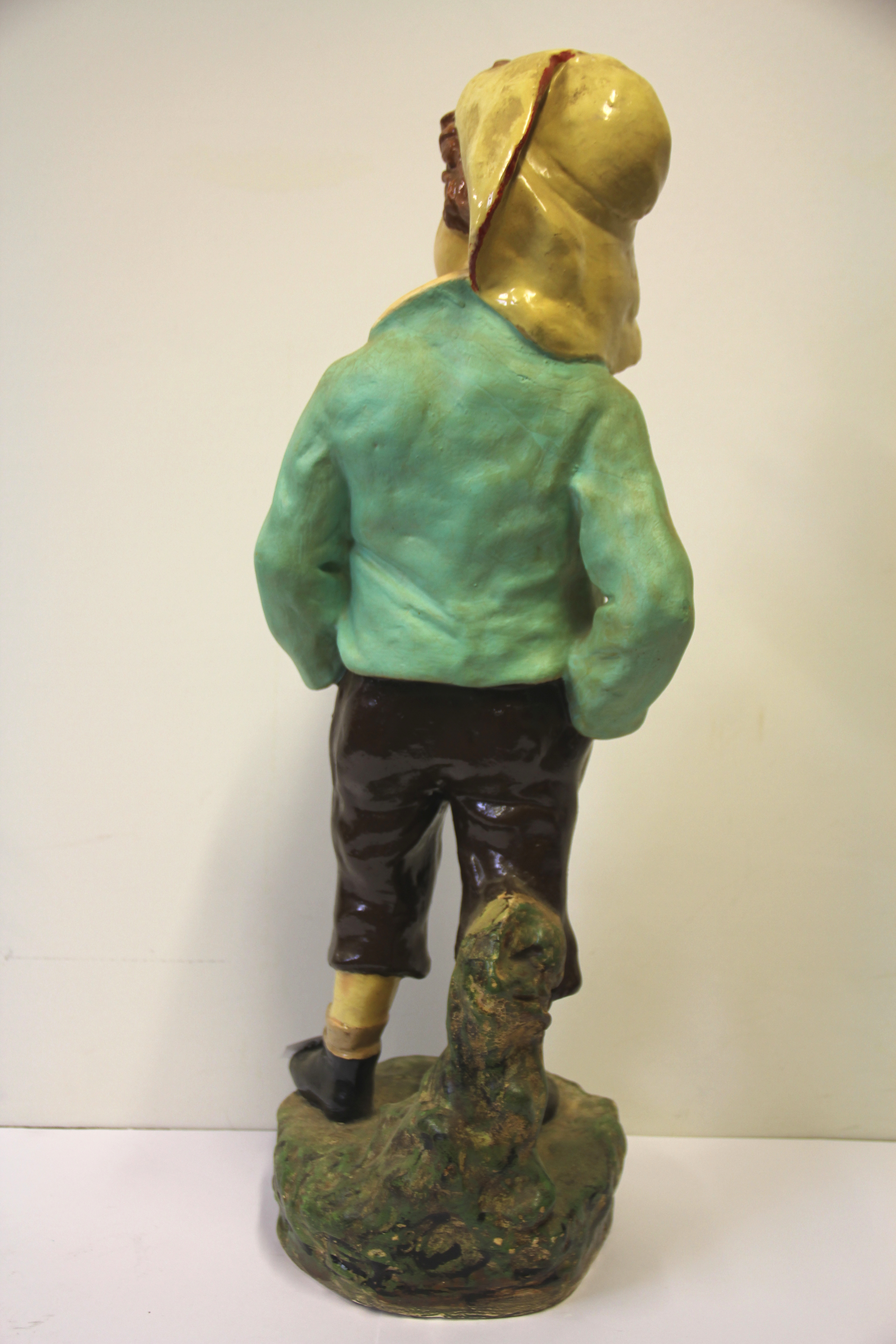 A 1930's painted "chalk" figure of a boy, H. 63cm. - Image 2 of 2