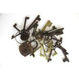 An interesting collection of mixed brass and iron keys.