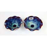 A pair of Zhun glazed porcelain pottery bowls, Dia. 16cm.