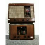 Two wooden cased Cambridge PYE England vintage radios.