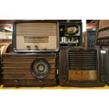A Bakelite His Masters Voice radio together with a Bakelite G.E.C. radio with a further Bakelite