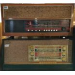 A Civic R4900 wooden cased vintage radio together with a further radio. L. 66cm.