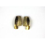 A pair of 9ct yellow gold earrings, L. 1cm.