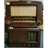 A Radio Rentals 62 Bakelite radio together with a Cossor Bakelite radio.