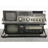 A Hitachi TV-FM/MW/LW radio casette recorder and a JVC CX-500ME colour TV-radio-cassette.