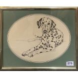 A framed Pollyanna Pickering (1942-2018) print of a dalmatian,frame size 42 x 32cm.