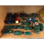 A collection of boxed and unboxed Dinky and other diecast model vehicles.