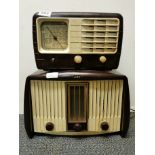 An ultra Bakelite radio together with a G.E.C Bakelite radio, 30cm and 38cm.