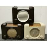 Three Bush vintage Bakelite radios.