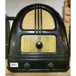 A Philco 444 Bakelite valve radio, L. 38cm x 31cm.