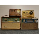 An RGD transistor radio, a Heat Hkit Oxford and a Decca radio.