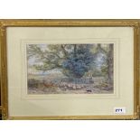 A framed Victorian watercolour of a rural scene, frame size 47 x 38cm.