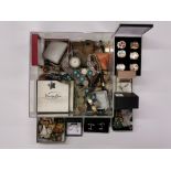 A box of mixed costume jewellery etc.